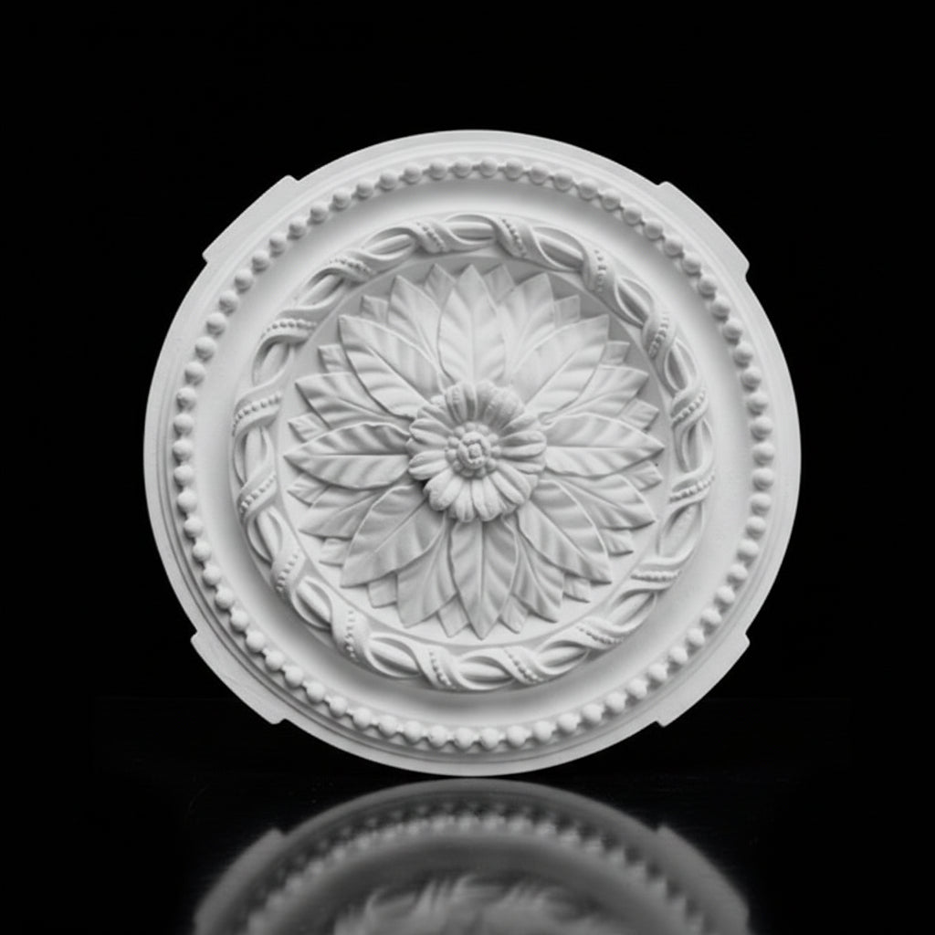 Stuck Rosette R-53 – Blumen-Deckenrosette aus Gips Ø 400 mm