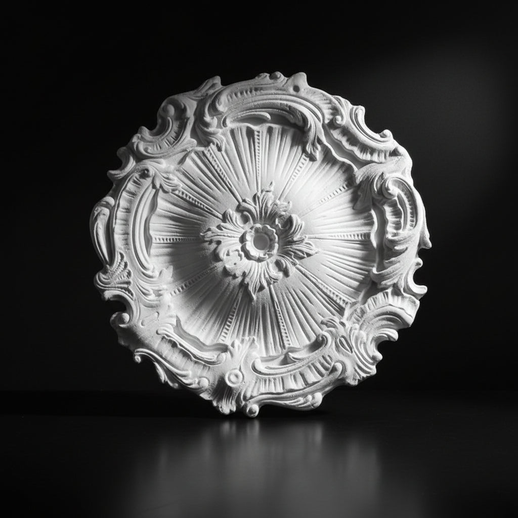 Stuck Rosette R-22 – Barocke Deckenrosette aus Gips Ø 450 mm