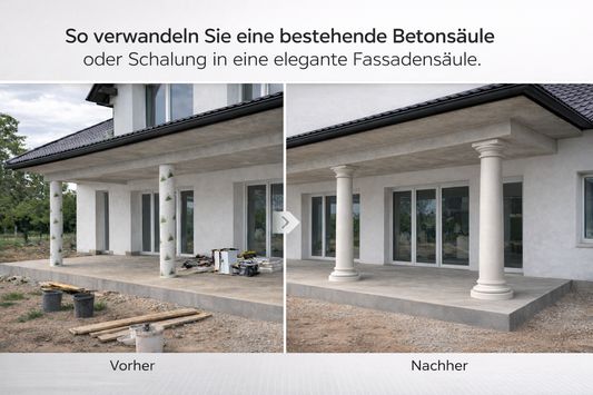 Betonsäule verkleiden – aus Betonstütze eine elegante Fassadensäule machen