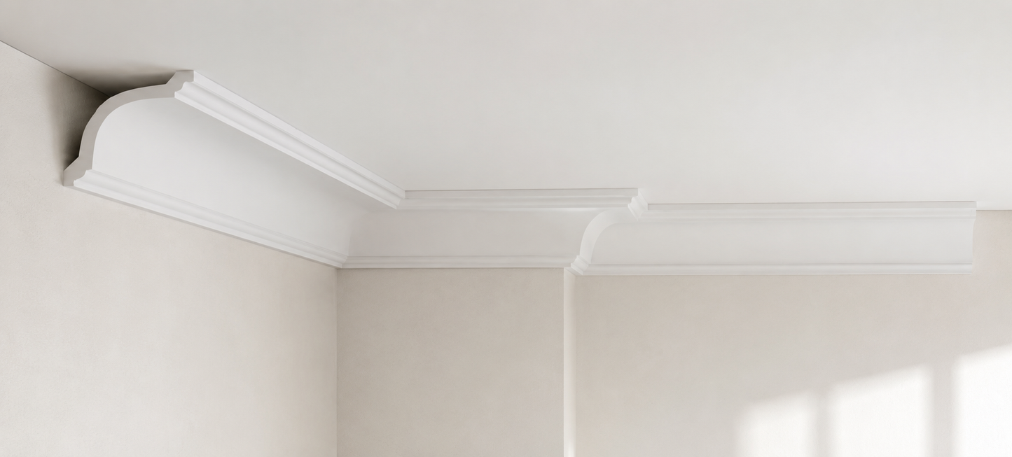 Stuckleiste C-35/S – Deckenleiste aus Gips 120x95 mm