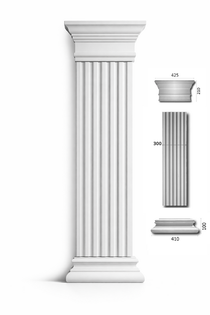 Pilaster Komplettset X7 – Schaft PLE-30, Kapitell KE-30d & Sockel BEK-30 | Gipsstuck Innen