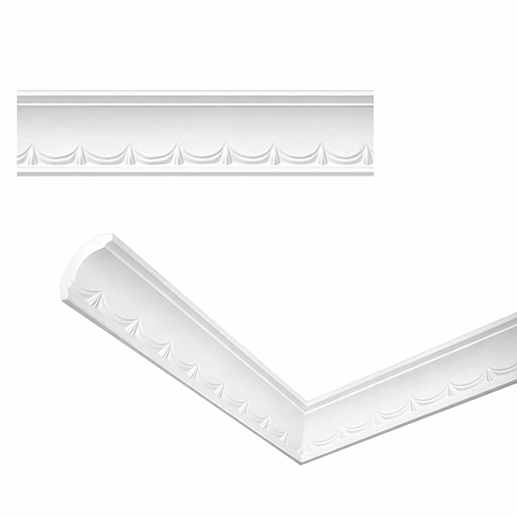 Stuckleiste C-10 – Deckenleiste aus Gips 90x80 mm