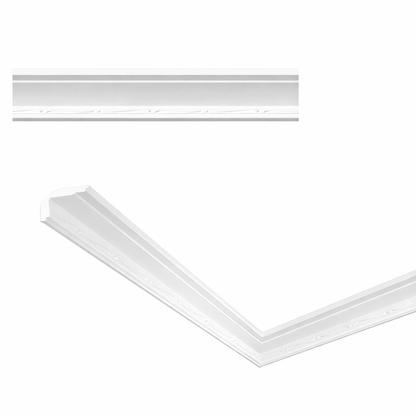 Stuckleiste C-11 – Deckenleiste aus Gips 80x58 mm