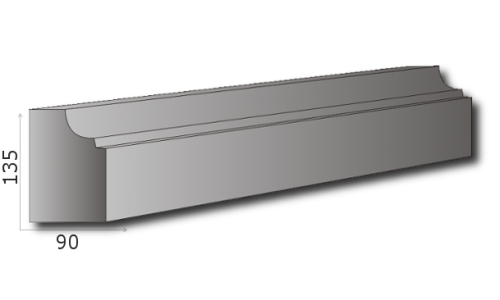 Sockelleiste C-02 A 135x90 Fassadenprofil EPS