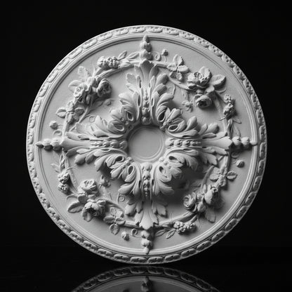 Stuck Rosette R-51 – Eichenlaub-Deckenrosette aus Gips Ø 610 mm