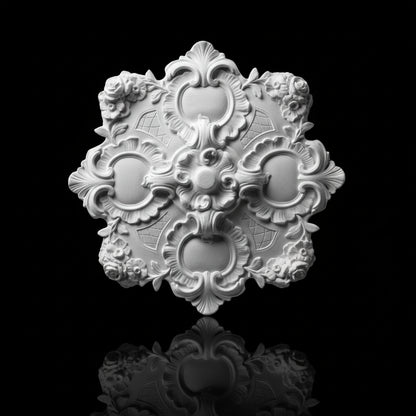 Stuck Rosette R-32 – Rokoko-Deckenrosette aus Gips Ø 470 mm