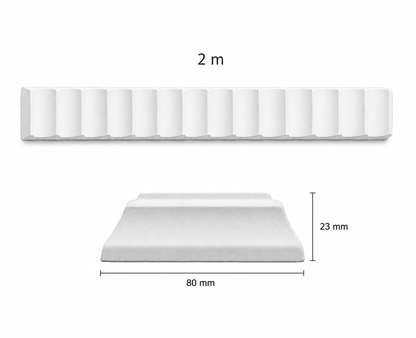 Stuckleiste LP-27 – Wandleiste aus Gips 80x23 mm