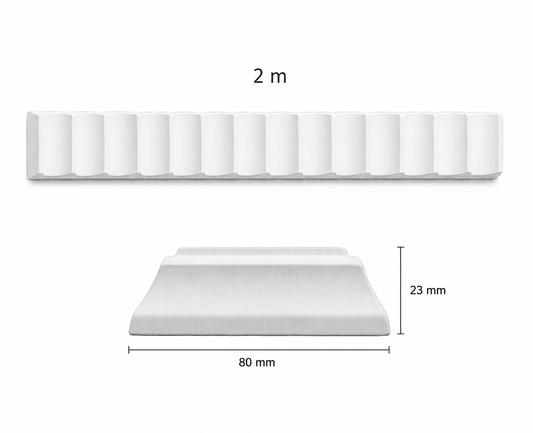 Stuckleiste LP-27 – Wandleiste aus Gips 80x23 mm