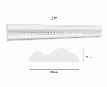 Stuckleiste LP-28 – Wandleiste aus Gips 80x23 mm