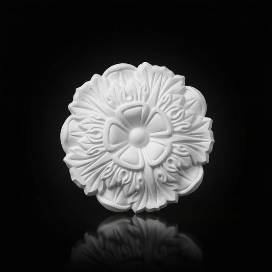 Stuck Rosette R-19 – Blumenrosette aus Gips Ø 245 mm