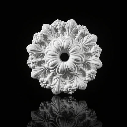 Stuck Rosette R-28 – Blumen-Deckenrosette aus Gips Ø 330 mm