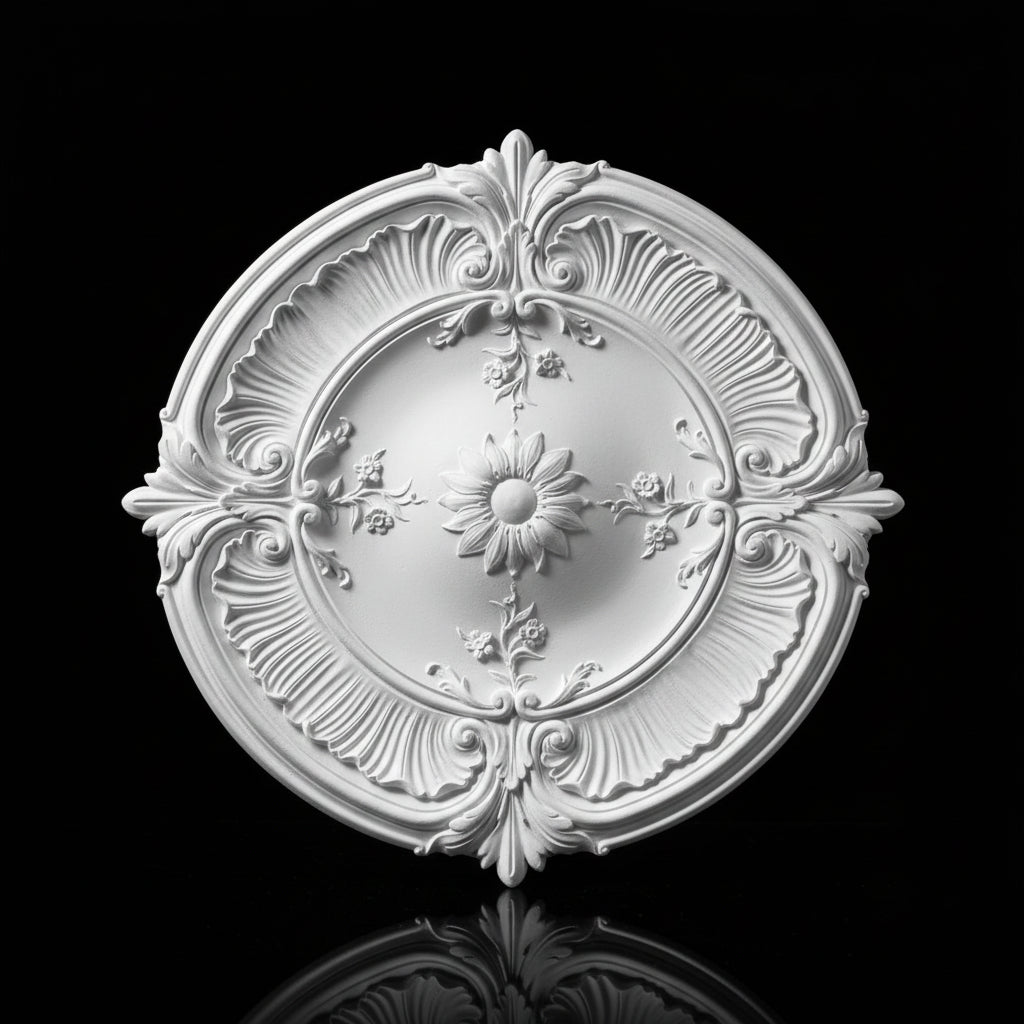 Stuck Rosette R-33 – Barocke Deckenrosette aus Gips Ø 770 mm