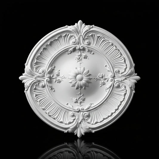 Stuck Rosette R-33 – Barocke Deckenrosette aus Gips Ø 770 mm