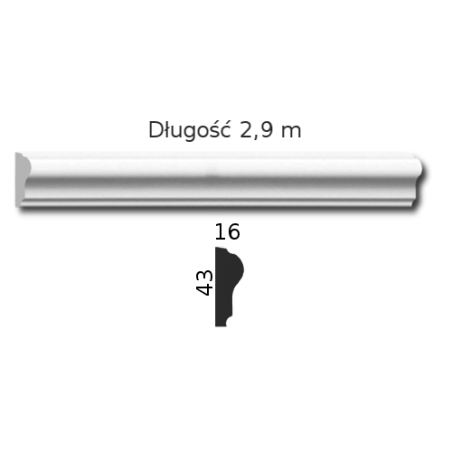 Stuckleiste LP-21 – dekorative Wandleiste aus Gips