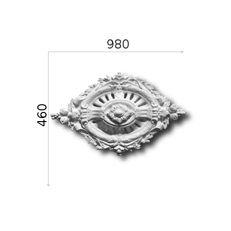 Stuck Rosette R-6 (Beton)